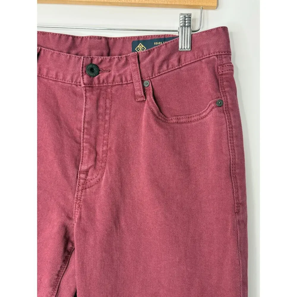 Roark Highway 128 Straight Fit Burgundy Stretch Denim Pants 30x32 (fits 30x30)